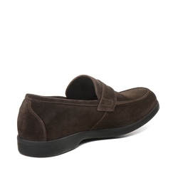 Men's loafer in soft cocoa-colored suede
