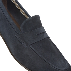 Mocasín de ante color azul marino para hombre