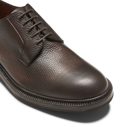 Lace-up shoe in mahogany tumbled leather