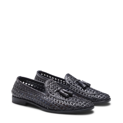 Copy paper blue woven leather Brera loafer