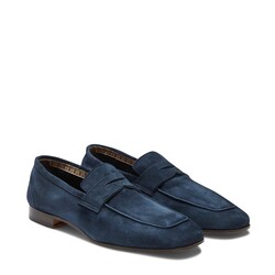 Men’s navy blue suede loafer