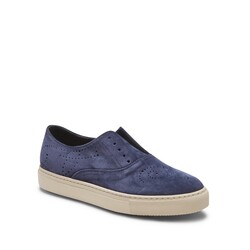 Sneaker Sport aus Veloursleder in der Farbe Blau in Glanzoptik