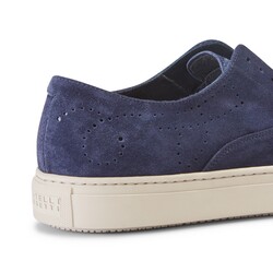 Shiny-effect blue-colored suede leather Hobo Sport sneaker