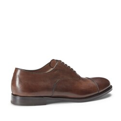 Chestnut-colored leather lace-up