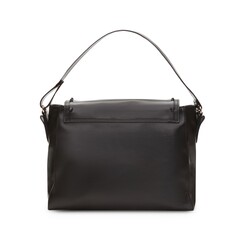 Black soft leather shoulder bag with a nappa effect