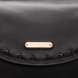 Black soft leather shoulder bag with a nappa effect