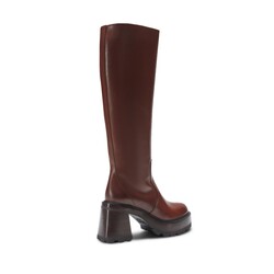Almond-colored leather boot