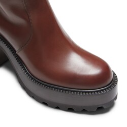 Almond-colored leather boot