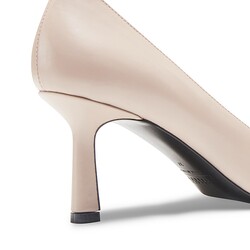 Pink-colored leather pump