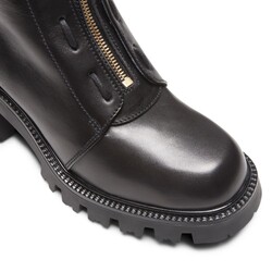 Women’s black leather ankle boot