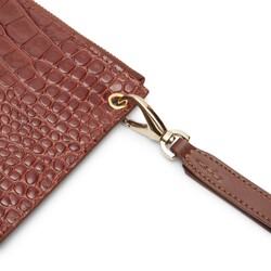 Women’s cognac-colored leather envelope bag
