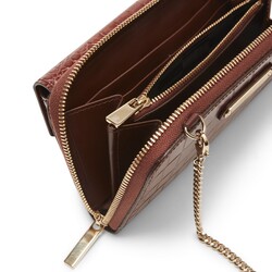 Women’s cognac clutch wallet