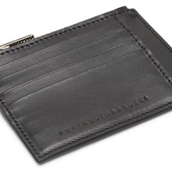 Мужской кошелек для кредитных карт из кожи черного цвета