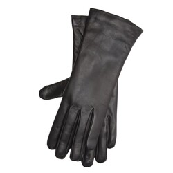 Женские перчатки из кожи черного цвета