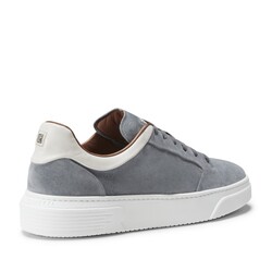 Denim-colored suede sneaker