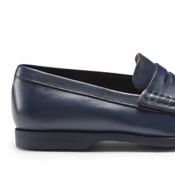 Blue leather loafer
