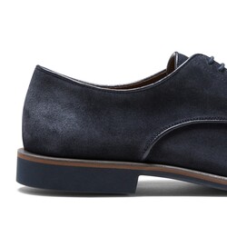 Navy blue suede lace-up