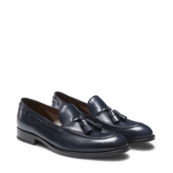 Navy blue leather Brera loafer
