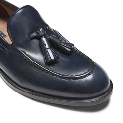 Navy blue leather Brera loafer