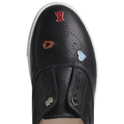 Black leather Hobo Sport sneakers with charms|Fratelli Rossetti