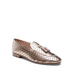 Gold perforated leather Brera loafer