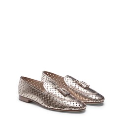 Gold perforated leather Brera loafer