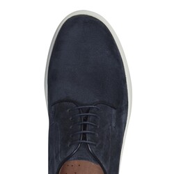 Туфли на шнуровке из замши темно-синего цвета