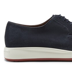 Navy blue suede lace-up