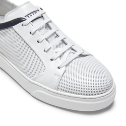 Sneaker in pelle traforata colore bianco