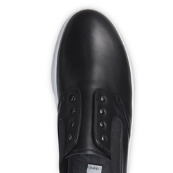 Black leather sneaker