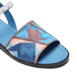 Special Embroidery sandal made of multicolored fabric