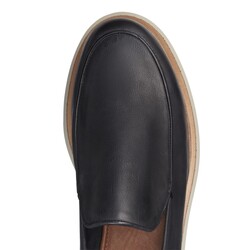 Black leather loafer