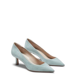 Pumps aus lweidengrünem Veloursleder
