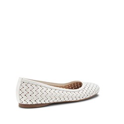 White perforated leather ballerina flat