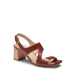 Almond-colored leather sandal