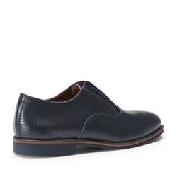 Navy blue perforated leather lace-up