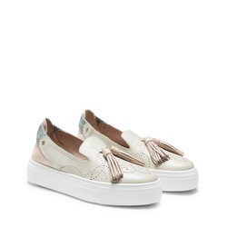 Rice and light pink leather Hobo Sport slipper