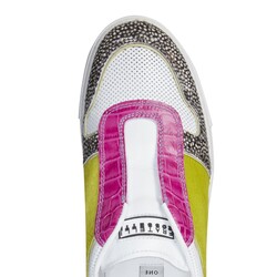 White / black /acid leather sneaker