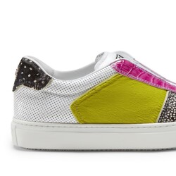 White / black /acid leather sneaker