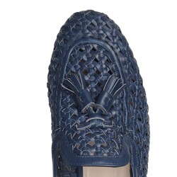 Ocean blue woven leather Brera loafer
