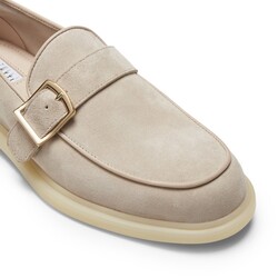 Sand-colored suede loafer