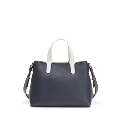 Ocean blue / white leather small Hobo tote bag