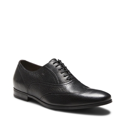Zapato de piel de ciervo con cordones color negro