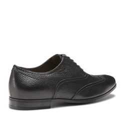 Zapato de piel de ciervo con cordones color negro