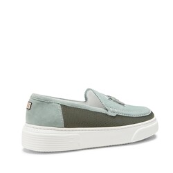 Deportiva Brera Sport de piel y tejido color salvia