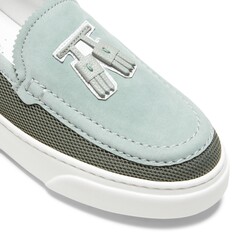 Deportiva Brera Sport de piel y tejido color salvia