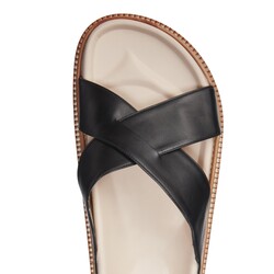 Black leather Magenta sandal