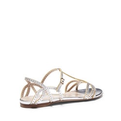 Silver-colored leather Hobo Flower sandal