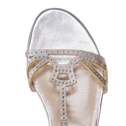 Silver-colored leather Hobo Flower sandal