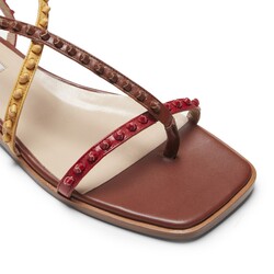 Cherry-colored leather sandal